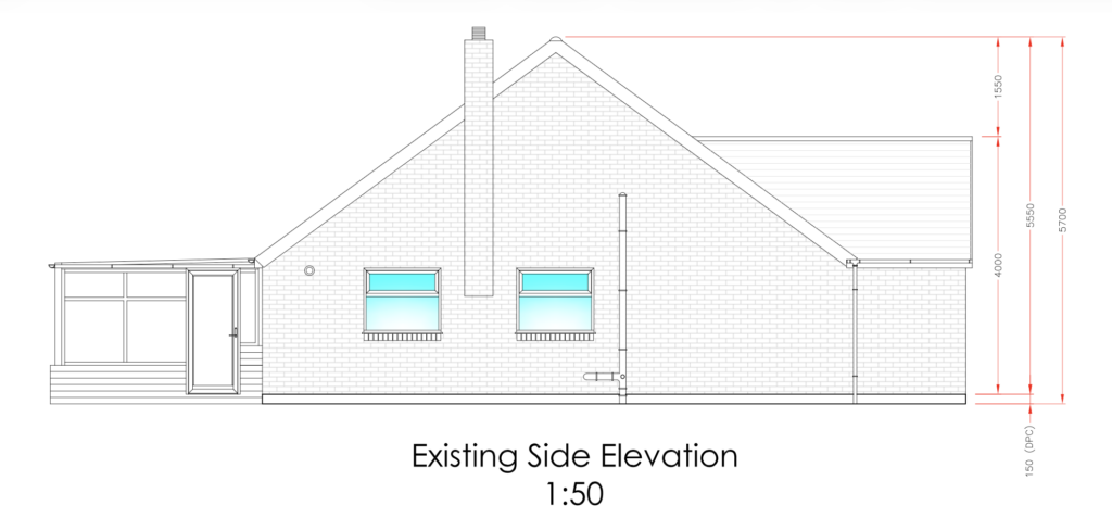 12 harrogate close existing side elevation