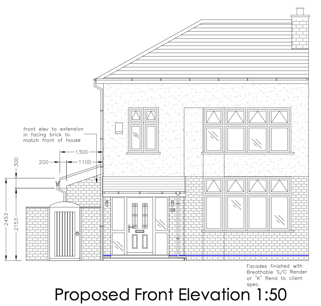 proposed front elevation
